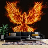 Alevli Anka Kusu Temalı Duvar Kağıdı thumbnail 1