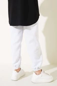 Üç İplik Paça Lastikli Jogger Pantolon Gri - 3