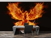 Alevli Anka Kusu Temalı Duvar Kağıdı thumbnail 4