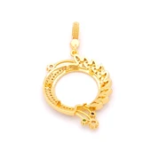 Yarım Altın Çerçeveli Kolye Ucu Altın Kaplama Yuvarlak TGR-617 thumbnail 5