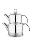 Schafer Ada Metal Çaydanlık Takımı Orta 4 prç Inox - 1