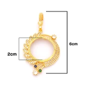 Yarım Altın Çerçeveli Kolye Ucu Altın Kaplama Yuvarlak TGR-617 thumbnail 2