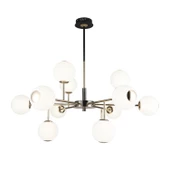 Apliqa Sofia 12'li Siyah Gold 100 Watt Yuvarlak Modern Oturma Odası, Salon Avize thumbnail 2