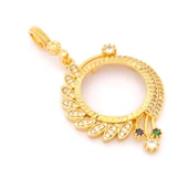 Yarım Altın Çerçeveli Kolye Ucu Altın Kaplama Yuvarlak TGR-617 thumbnail 3