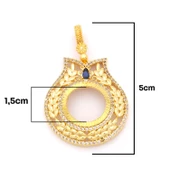 Çeyrek Altın Çerçeveli Kolye Ucu Altın Kaplama TGR-698 thumbnail 2
