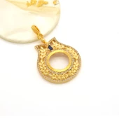 Çeyrek Altın Çerçeveli Kolye Ucu Altın Kaplama TGR-698 thumbnail 4