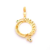Yarım Altın Çerçeveli Kolye Ucu Altın Kaplama Yuvarlak TGR-618 thumbnail 6