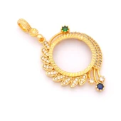 Yarım Altın Çerçeveli Kolye Ucu Altın Kaplama Yuvarlak TGR-618 thumbnail 4