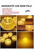 Dekoratif  Dekorasyon Hem Aydınlatma Amaçlı Kullanılabilen, Mum Görünümlü Led Dekoratif  Pilli  Işık - 1