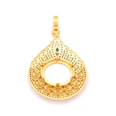 Çeyrek Altın Çerçeveli Kolye Ucu Altın Kaplama TGR-692 thumbnail 5