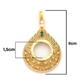Çeyrek Altın Çerçeveli Kolye Ucu Altın Kaplama TGR-692 thumbnail 2