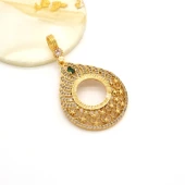 Çeyrek Altın Çerçeveli Kolye Ucu Altın Kaplama TGR-692 thumbnail 4