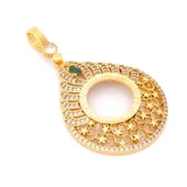 Çeyrek Altın Çerçeveli Kolye Ucu Altın Kaplama TGR-692 thumbnail 3