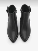 Potinonline K1754 Kadın Sivri Burun Tokalı Kalın Topuk Kısa Bot - 5