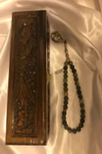 Tespih Akik Doğal Taş Tesbih Gümüş İmameli Ahşap Kutulu Hint Akik - 2