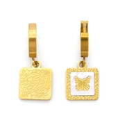 Çelik Sallantılı Küpe Altın Kaplama Kelebekli Model UNK-815 thumbnail 1