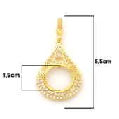 Çeyrek Altın Çerçeveli Kolye Ucu Altın Kaplama TGR-704 thumbnail 4