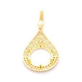 Çeyrek Altın Çerçeveli Kolye Ucu Altın Kaplama TGR-704 thumbnail 6