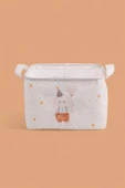 Tavşan Desenli Kulplu Dikdörtgen Bebek Çocuk Odası Düzenleyici Organizer 24x18x17 cm - 1