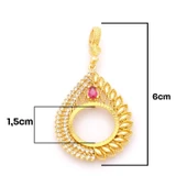 Çeyrek Altın Çerçeveli Kolye Ucu Altın Kaplama TGR-682 thumbnail 2