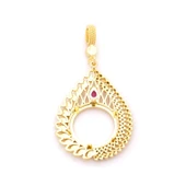 Çeyrek Altın Çerçeveli Kolye Ucu Altın Kaplama TGR-682 thumbnail 5