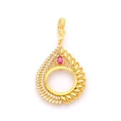 Çeyrek Altın Çerçeveli Kolye Ucu Altın Kaplama TGR-682 thumbnail 1