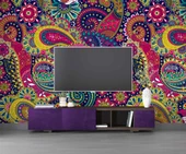 Renkli Mandala Desenli Duvar Kağıdı - 3