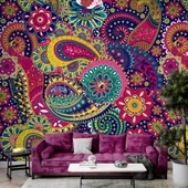 Renkli Mandala Desenli Duvar Kağıdı - 1
