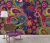 Renkli Mandala Desenli Duvar Kağıdı - 6