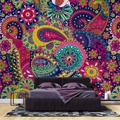 Renkli Mandala Desenli Duvar Kağıdı - 2