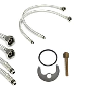 Jetta Uzun Kuğu Batarya Krom Lavabo Banyo Mutfak Musluğu Musluk Mermer Tezgah Üstü Çift Su Giriş Evye - 3