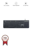 Torima TK-09 Siyah Retro Daktilo Görünümlü Kablolu Q Klavye - 1