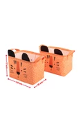 Kaplan Desenli Kulplu Dikdörtgen Bebek Çocuk Odası Düzenleyici Organizer 24x18x16 cm - 3