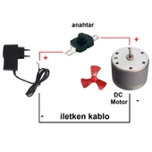 Adaptörlü Anahtarlı Basit Motor Deney Seti - Öğrenci Elektrik Devresi thumbnail 4