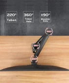 Tayfun 23.8''inç  Lcd Led Monitör Masa Üstü  Full Hareketli Askı Aparatı thumbnail 3
