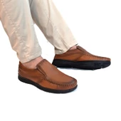 Fiyra fth04 Kahverengi Hakiki Deri Kaymaz Bağacaksız Erkek Ayakkabı - 1