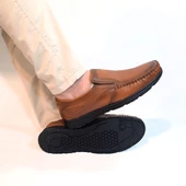 Fiyra fth04 Kahverengi Hakiki Deri Kaymaz Bağacaksız Erkek Ayakkabı - 3