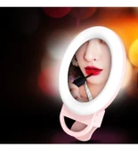 Aynalı Şarjlı Led Selfie Işığı Led Ring Light Halka Telefon Işığı 36 Led 3 Kademe Büyük Boy 12 Cm - 2