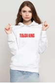 Tulsa King Lettern Beyaz Kadın 3ip Kapşonlu Sweatshirt - 1
