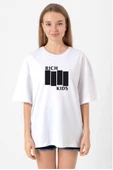 G-Dragon Rich Kids Beyaz Kadın Oversize Tshirt - 1