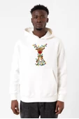 Adorable Reindeer Christmas Beyaz Erkek 3ip Kapşonlu Sweatshirt - 2
