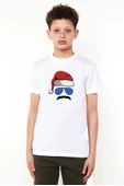 Mustache Christmas Hero Beyaz Çocuk Bisikletyaka Tshirt thumbnail 1