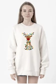 Adorable Reindeer Christmas Beyaz Kadın 2ip Sweatshirt thumbnail 1