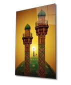 Tahran Şerif Camii Dini İslami Dekoratif ve Modern Cam Tablo - 1