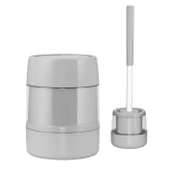 PREMİUM İKİLİ BANYO SETİ-GRİ  (ÇÖP KOVASI + SİLİKON TUVALET FIRÇASI) - 1