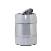 PREMİUM İKİLİ BANYO SETİ-GRİ  (ÇÖP KOVASI + SİLİKON TUVALET FIRÇASI) - 3
