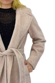Kadın Bej Uzun Kaşe Kaban BGL-ST04115 thumbnail 8