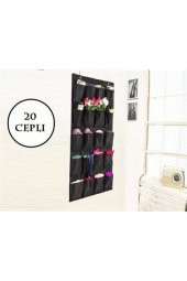 RiverWorld 20 Cepli Kapı Arkası Çok Amaçlı Organizer Düzenleyici Siyah - 4