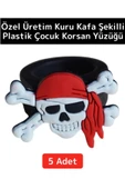 Özel Üretim Kuru Kafa Tasarım Parti Kostüm Eğlence Hediyelik Çocuk Plastik Korsan Yüzüğü 5 Adet - 1