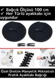 Premium Çocuk Genç Yetişkin Pratik Şık Klipsli Manyetik Mıknatıslı Lastikli Ayakkabı Bağcığı 2 Çift - 2